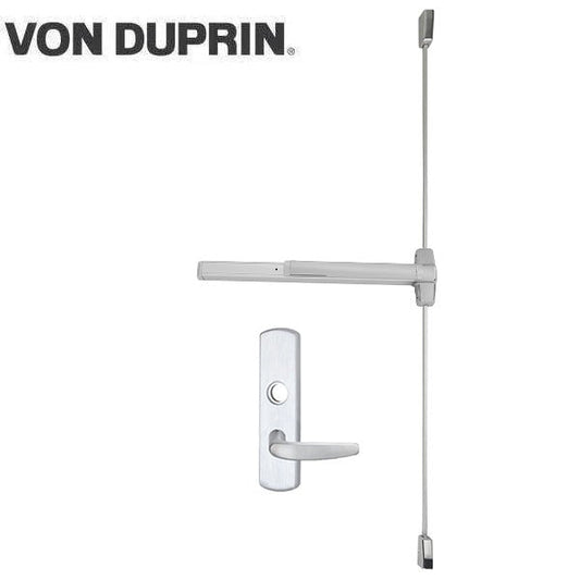 Von Duprin - 9827L - Surface Mounted Vertical Rod Exit Device - 07 Lever Night Latch - Satin Nickel - Right Hand - 3 Foot