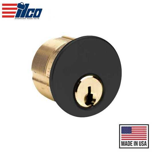 Ilco - 7185 - Mortise Cylinder - 5 Pin - 1 1/8" - Schlage C - Standard Cam - KD - 29 - Black Aluminum - Grade 1