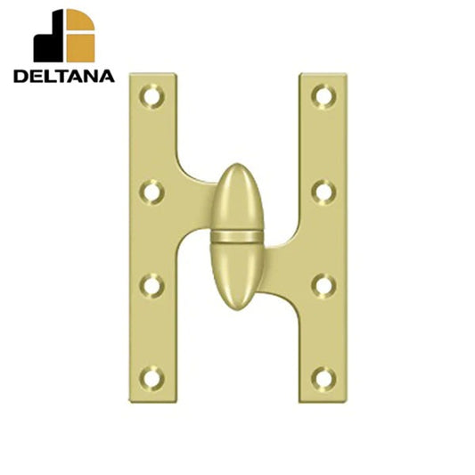Deltana - 6" x 3-7/8" Olive Knuckle Hinge - Ball Bearing - Solid Brass - Right Handed - Optional Finish