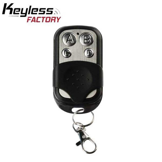 KeylessFactory - Garage Door Keychain Remote - 4-Button - Replacement - 390 MHz - 3V