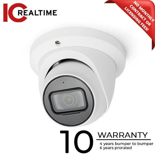 IC Realtime - IPMX-E40F-IRW2 / 4MP IP Indoor/Outdoor Small Size Eyeball Dome Camera / Fixed 2.8mm Lens (103 AOV) / 164 Ft Starlight / POE / AI / TAA Compliant