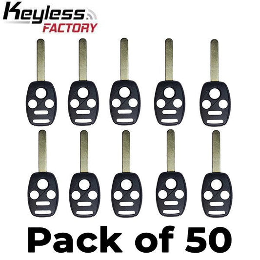 50 x 2005-2013 Honda / 4-Button Remote Head Key SHELL / HO01 / OUCG8D-380H-A, MLBHLIK-1T, KR55WK49308, N5F-S0084A (AFTERMARKET) (Bundle of 50)