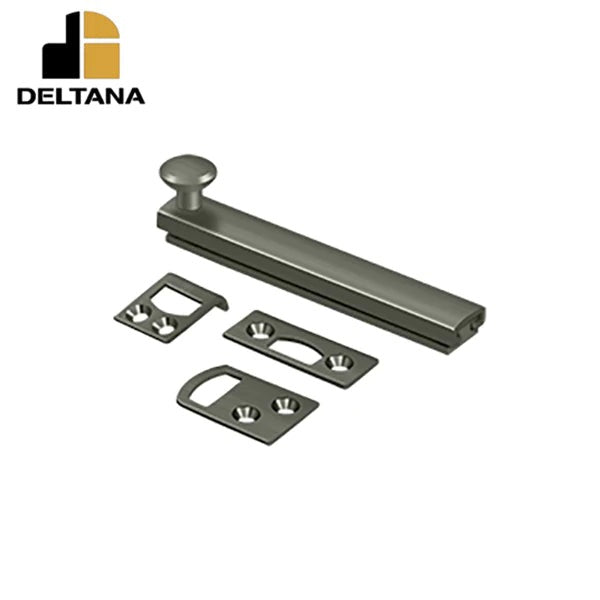 Deltana - 4" Surface Bolt - Concealed Screw - Heavy Duty - Optional Finish