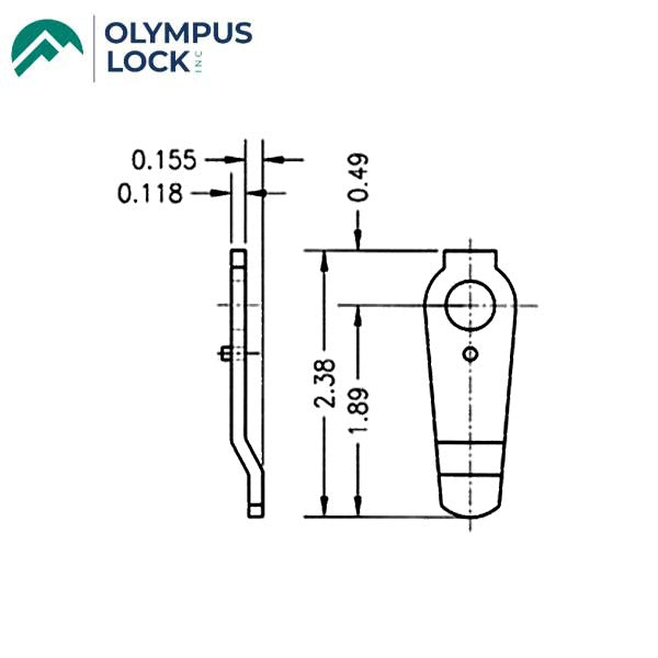 Olympus - 720 Series - 3-5 - 2.38" Long Shallow Offset Cam For Inverted Function