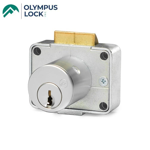 Olympus - 996 - Drawer Latch Lock - Optional Cylinder Length - Satin Chrome - Optional Handing - Optional Keying