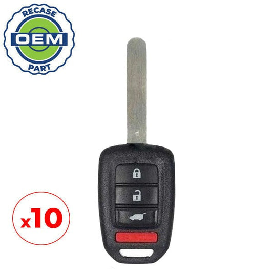 10 x 2014-2019 Honda / 4-Button Remote Head Key / PN: 35118-T7S-A00 / MLBHLIK6-1T (OEM Recase)