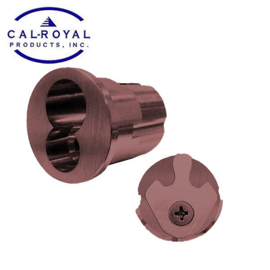 Cal-Royal - Large Format Mortise Cylinder - 6-Pin - For Schlage - Cloverleaf Cam - 10B - Antique Bronze