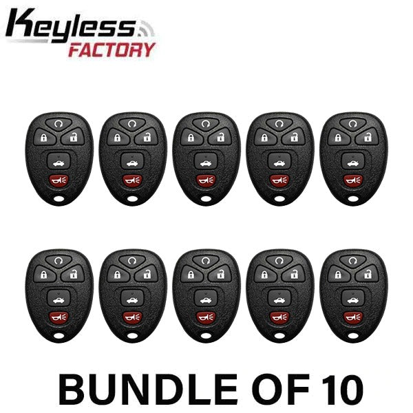 10 x 2004-2013 GM / 5-Button Keyless Entry Remote / PN: 22733524 / KOBGT04A (AFTERMARKET) (BUNDLE OF 10)
