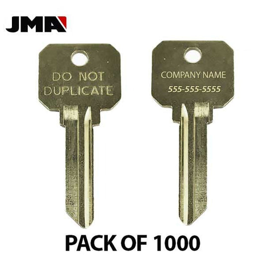JMA - Custom Personalized Engraved - SC4 (Do Not Duplicate) Key Blanks ( PACK OF 1000 )