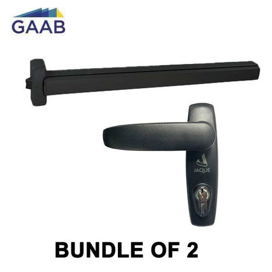 GAAB - T391-01 Panic Exit Device & T800M11 Lever Exit Trim - Matte Black (Bundle of 2)