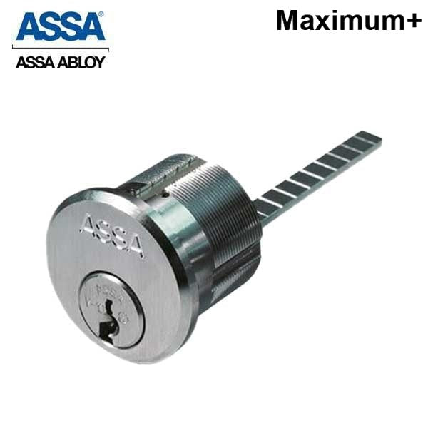 ASSA - Maximum+ - Rim Cylinder - Horizontal Tail Piece - 1-1/8" - 626 - Satin Chrome
