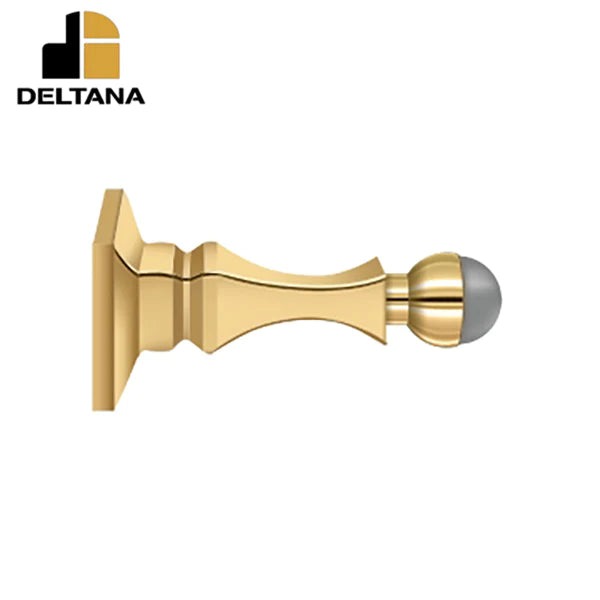 Deltana - 3-1/2" Baseboard Door Bumper - Heavy Duty - Solid Brass - Optional Finish