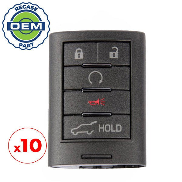 10 x 2013-2014 Cadillac / 5-Button Smart Key / PN: 22865375 / NBG009768T (OEM RECASE)