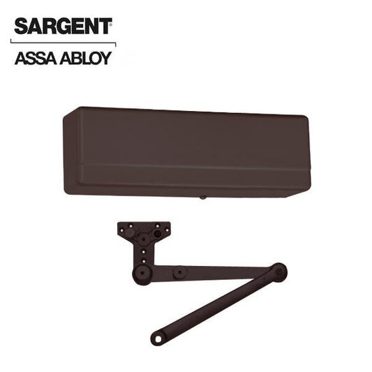 Sargent - 281 - Powerglide Cast Iron Door Closer - Back Check Function - Heavy Duty Hold Open Parallel Arm w/ Positive Stop - Adjustable Size 1-6 - Plastic Cover - Dark Oxidized Satin Bronze - Fire Rated - Grade 1