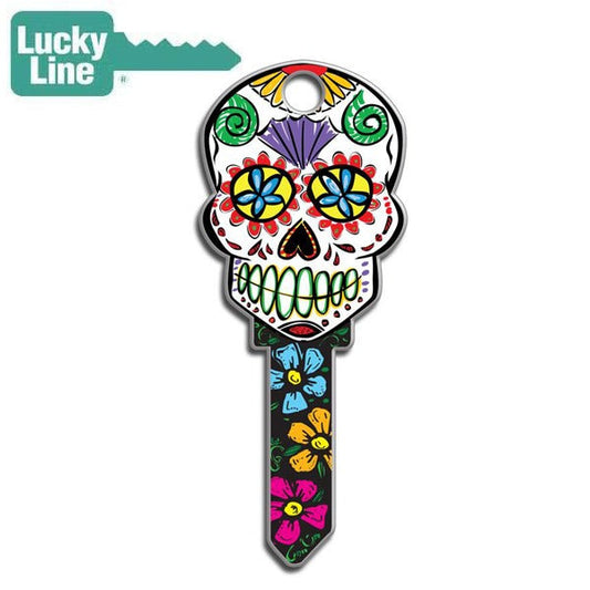 LuckyLine - B136K - Key Shapes - Sugar Skull - Kwikset - KW1 - 5 Pack