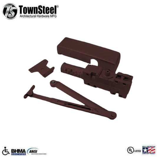 TownSteel - TDC40 - Hydraulic Door Closer - Back Check Function - PA Bracket/Regular/Top Jamb - Hold to Open Arm - Duranodic - Grade 1