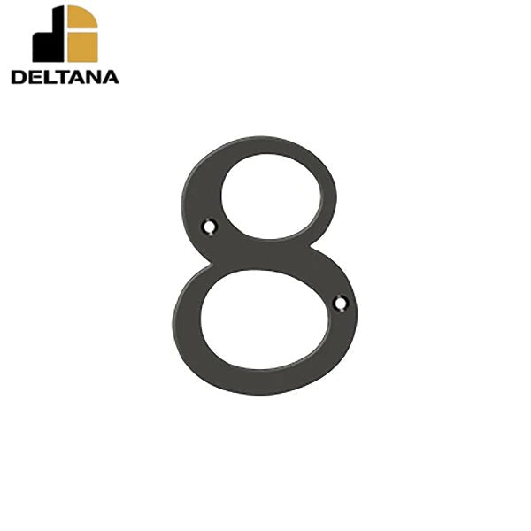 Deltana - 4" Numbers - Solid Brass - Optional Finish