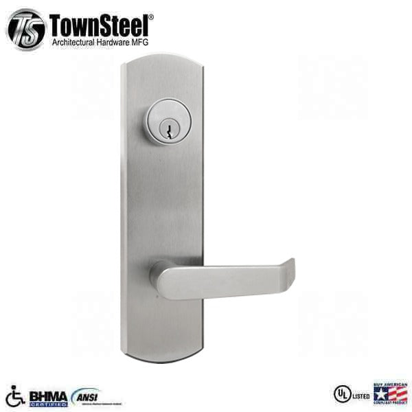 TownSteel - ED5500E - Escutcheon Lever Exit Trim - 2-3/4 " Backset - for ED5500/ED5600 Exit Devices - Entrance Function - Satin Chrome - Grade 1