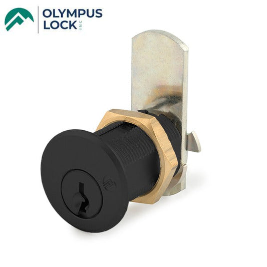 Olympus - DCN - 3/4” Barrel Diameter Cam Lock - Optional Cylinder Length - Flat Black - Optional Keying - Grade 1