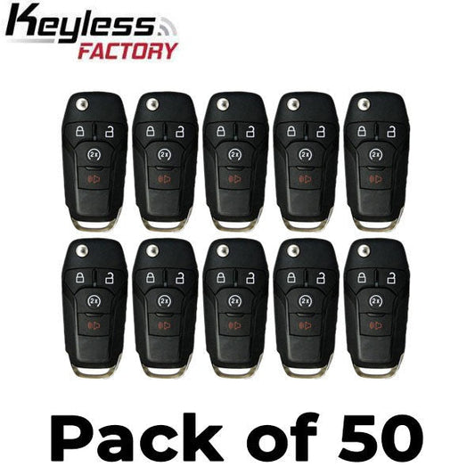 50 x 2015-2022 Ford F-Series Raptor Ranger / 4-Button Flip Key / 164-R8134 / N5F-A08TDA (AFTERMARKET) (Bundle of 50)