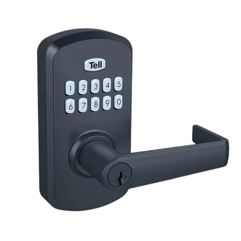 TELL - LE2000 Cortland Lever - Electronic Key Pad - Smart Key Security - SC1 - US19 Black Finish