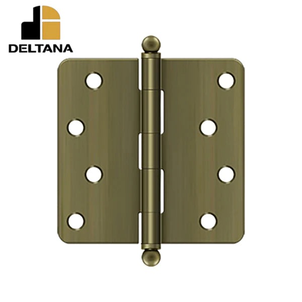 Deltana - 4" x 4" x 1/4" Radius Hinge - w/ Ball Tips - Optional Finish