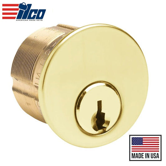 Ilco - 7205 - Mortise Cylinder - 5 Pin - 1-1/4" - Schlage E - Standard Cam - KA2 - 605/US3 - Bright Brass - Grade 1
