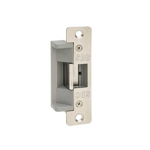SDC - 15 - Electrified Cylindrical Strike - Fail Secure - 12VDC - 4-7/8” Faceplate - Satin Stainless Steel