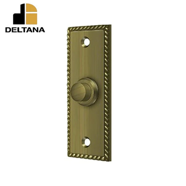 Deltana - Bell Button - Rectangular w/ Rope Pattern - Optional Finish