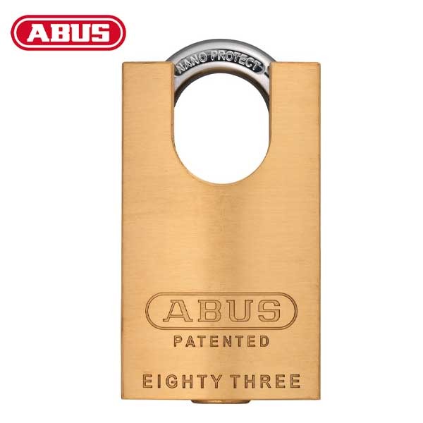 Abus - 83CS - Padlock w/ Shackle Guard - S2 - Optional Keyway - 5/6 Pin - Rekeyable - Optional Width - Optional Finish