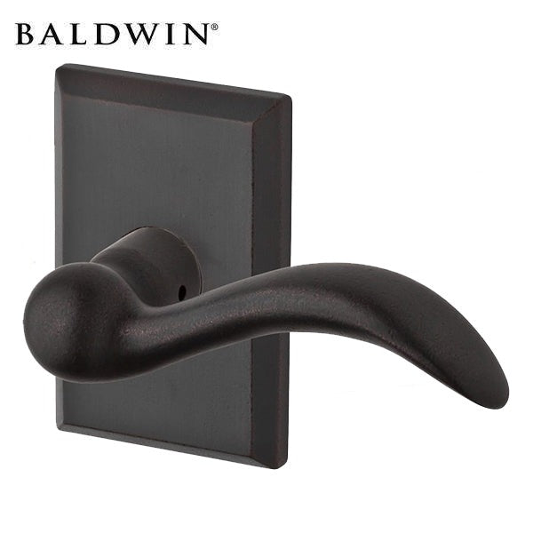 Baldwin Reserve - EN.ARC.L.RSR - Arch Keyed Entry Single Cylinder Lever Set - Square Rose - 481 - Dark Bronze - Entrance - Grade 2 - RH