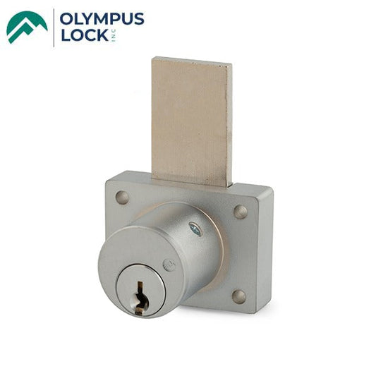 Olympus - 800S - Cabinet Drawer Deadbolt Lock - Long Bolt - S Series Schlage C Keyway - 1-3/8" Cylinder Length - Satin Chrome - Keyed Alike 101 - Grade 1