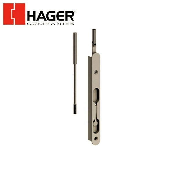 Hager - 1418 - Flush Bolt with Extension Rod - 6-3/4" - Optional Finish