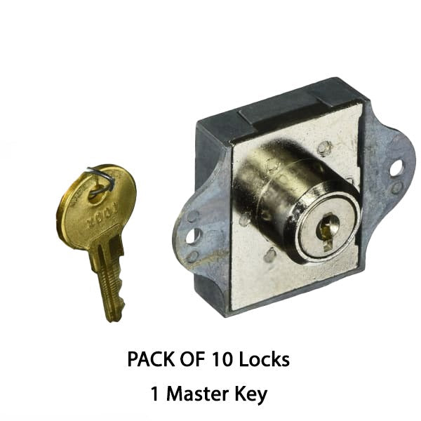 HPC - Desk / Drawer / Cabinet MK DeadBolt - 10 Pack - w/ One - 11083 - Master Key