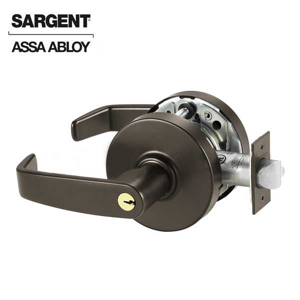 Sargent - 10G37 - Mechanical Cylindrical Lock - L Rose / L Lever - Classroom - LA Keyway - 10BE - Dark Oxidized Satin Bronze - Grade 1
