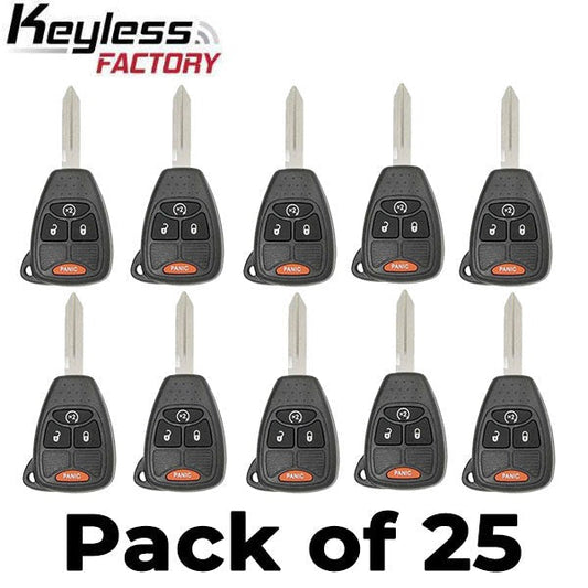 25 x 2007-2018 Jeep Dodge Chrysler / 4-Button Remote Head Key / OHT692713AA (AFTERMARKET) (Bundle of 25)