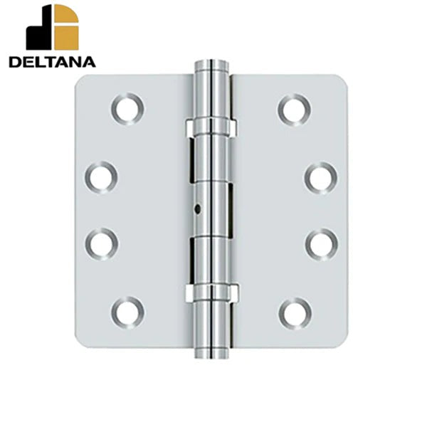 Deltana - 4" x 4" x 1/4" Radius Hinge - Ball Bearing - NRP - Solid Brass - 0.129 Thickness - Optional Finish