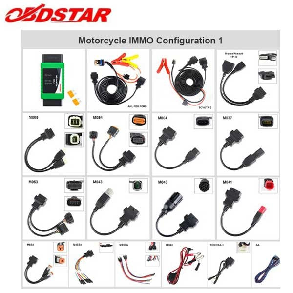 OBDStar - MOTO IMMO Kit - Motorcycle Adapter Set For KeyMaster and X300 Devices - Configuration 1