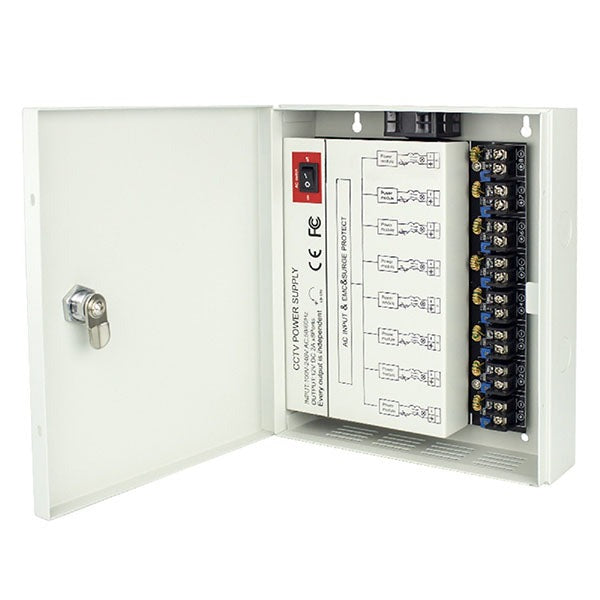 IC Realtime - PS-DC16A08HD-4DK / 8 Channel Power Supply Box / 12V DC / 16 Amp Output