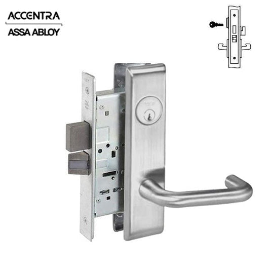 Accentra (Formerly Yale) - CRCN8822FL - Mortise Lock - Dormitory - Single Cylinder - Satin Chrome - Fire Rated - Grade 1