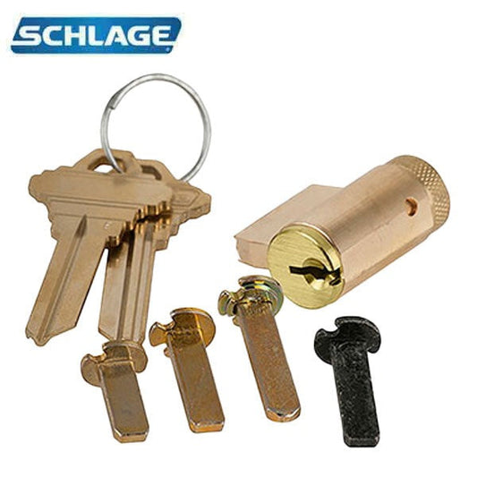 Schlage - Key-In-lever Cylinder - 6 Pin - C123 Keyway - 0 Bitted - Satin Brass - Grade 1