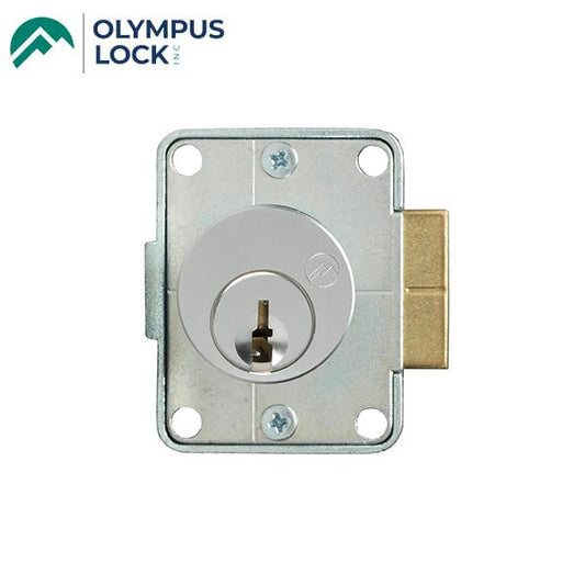 Olympus - 999 - Door Latch Lock - Optional Cylinder Length - Satin Chrome - Optional Handing - Optional Keying