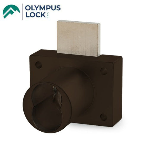 Olympus - 931DW - Cabinet Deadbolt Drawer Lock - IC: For Medeco or Yale Large-Format Cores - Less Cylinder - Oil Rubbed Bronze - Optional Key Retaining - Grade 1