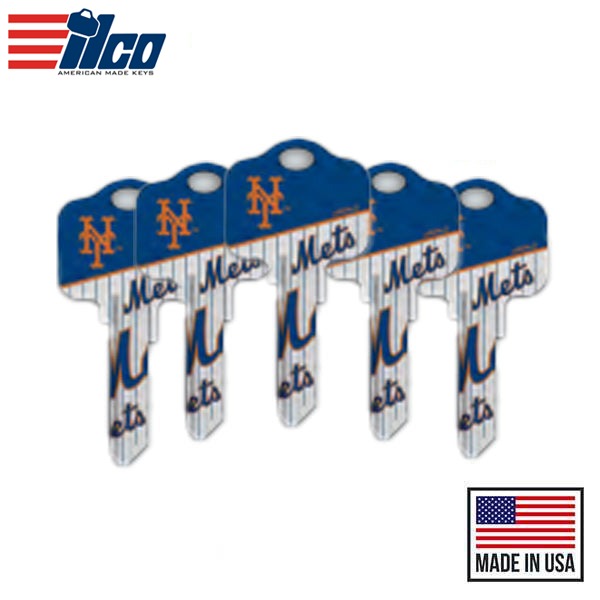 Ilco - MLB TeamKeys - Key Blank - New York Mets - SC1 (5 Pack)