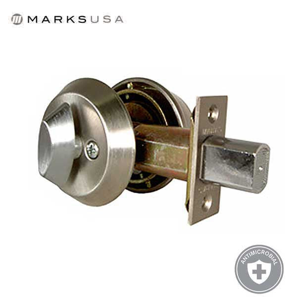 Marks USA - 130S - Classroom Single-Cylinder Deadbolt - Anti Microbial Finish - 2 3/4" Backset - 32D - Satin Stainless Steel - Entrance - 2" Doors - Grade 1