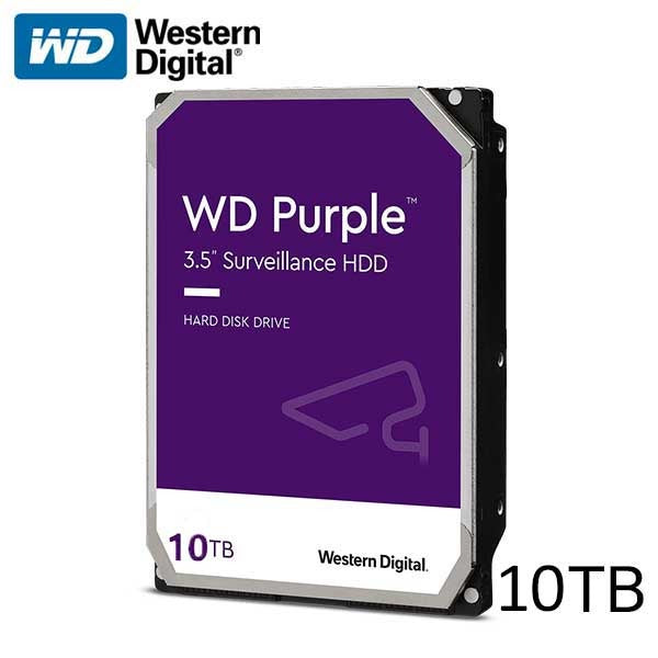 Western Digital / Surveillance Hard Drive / 10 TB / WD101PURP