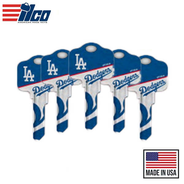 Ilco - MLB TeamKeys - Key Blank - Los Angeles Dodgers - SC1 (5 Pack)
