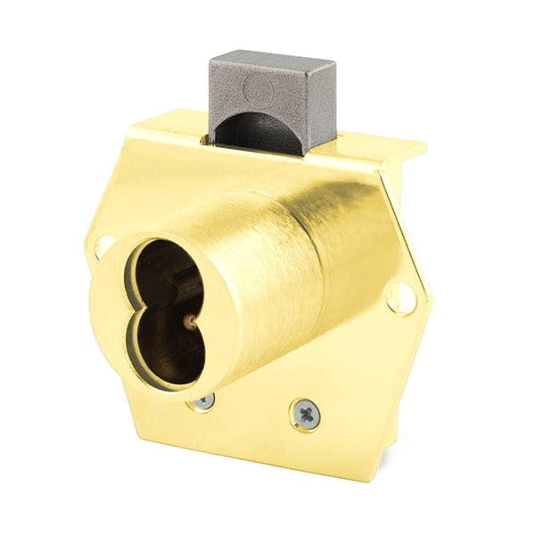 Olympus - 725RD - SFIC Rim Deadbolt Door & Drawer Cabinet Lock - BEST SFIC - 1-1/16" Cylinder Length - Polished Brass - Optional Handing - Optional Key Retaining - Grade 1