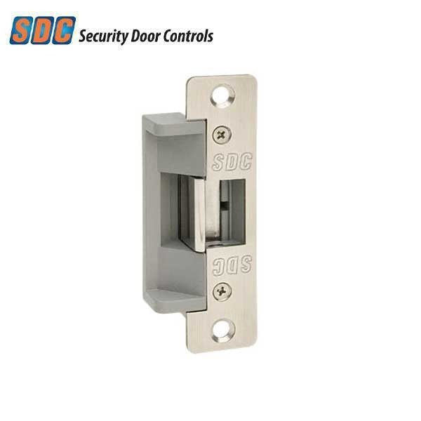 SDC - 15 - Electrified Cylindrical Strike - Fail Secure - 12VDC - 4-7/8” Faceplate - Satin Stainless Steel