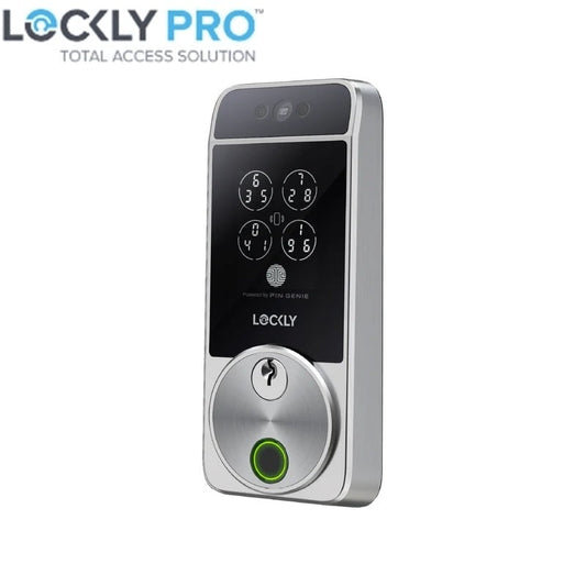 Lockly - PGK728WRHKSN - Visage - Secure PRO - Zeno Fingerprint - Deadbolt - Wi-Fi - Home Key - Fingerprint - Keypad - Satin Nickel